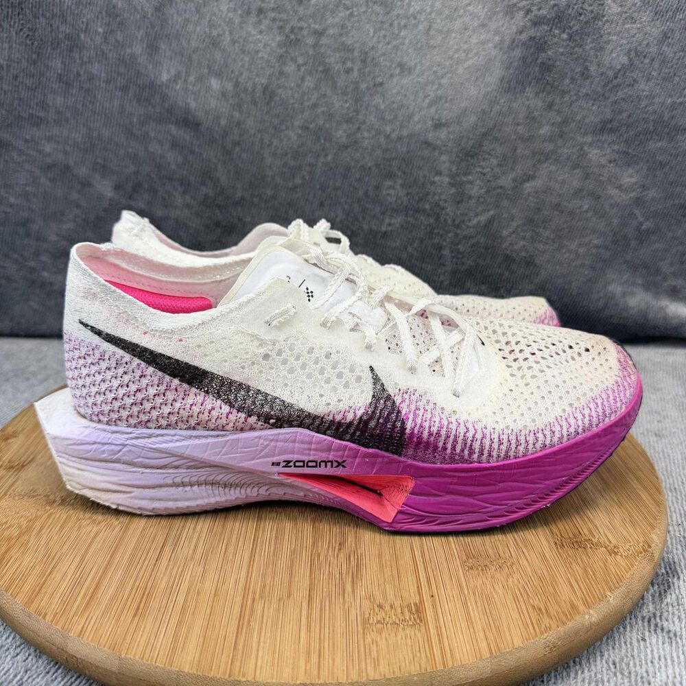 Nike ZoomX Vaporfly 3 Shoes Womens Size 9 White Pink Running Sneakers DV4130-104